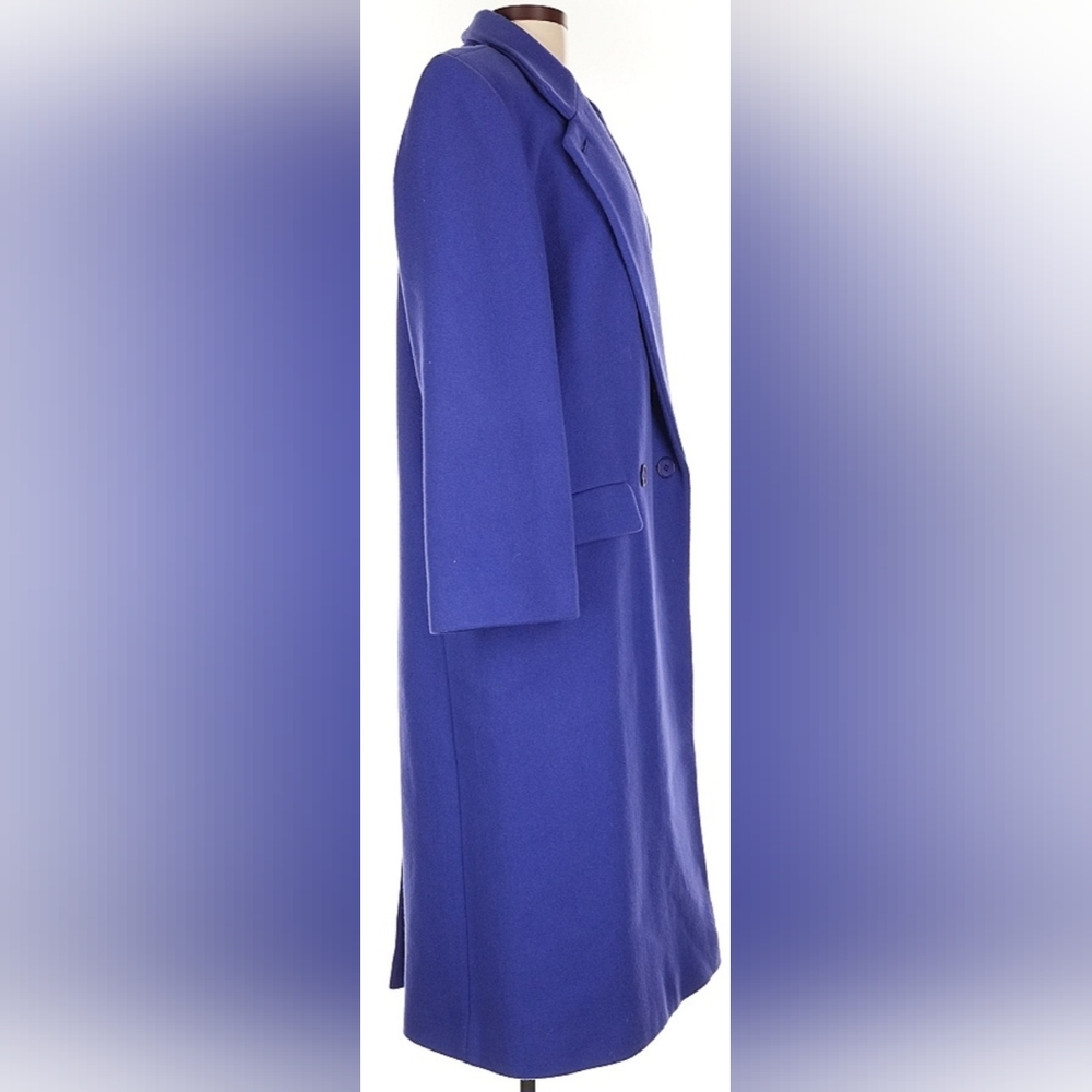 Perry Ellis Royal Blue Wool Coat - Picture 3 of 5